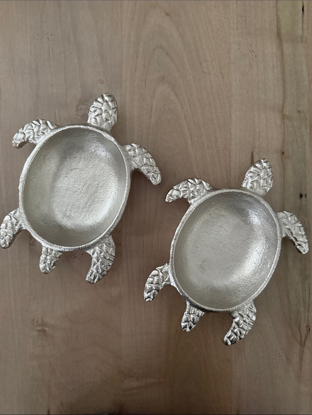 Silver Turtle Decorative Dishes - Set of 2